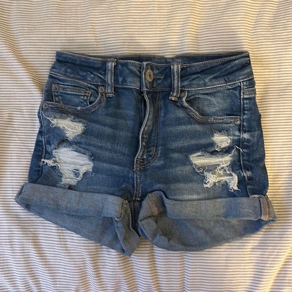 American Eagle Super Stretch Distressed Denim Shorts
